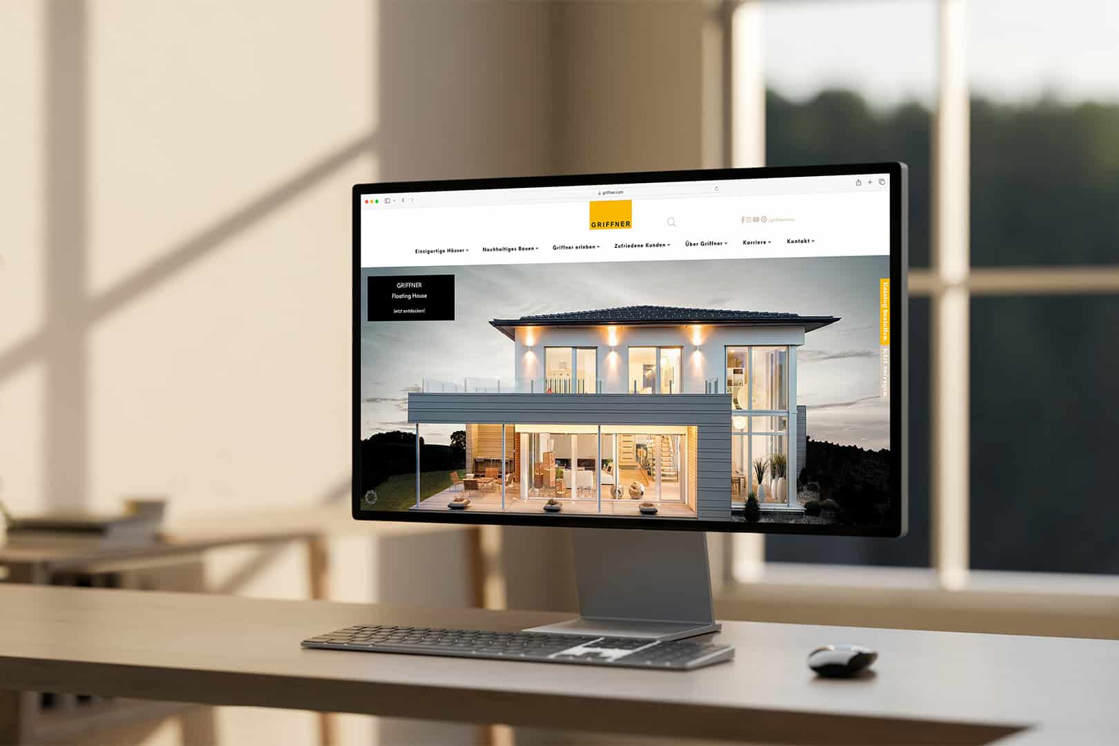Griffner Webseite am Desktop.